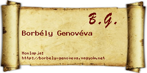 Borbély Genovéva névjegykártya